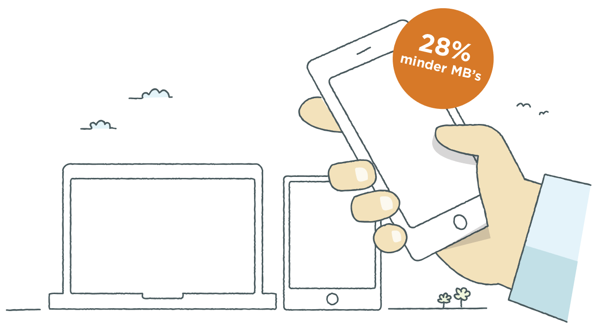28% minder dataverkeer op mobieltjes